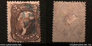 US #76 5 Cents Jefferson - Used - some details
