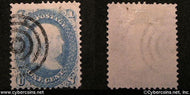 US #63 1 Cent Franklin - Used - light bullseye