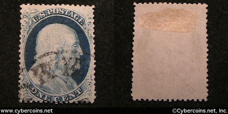 US #24 1 Cent Franklin - Used - most details