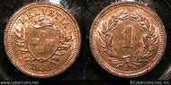 Switzerland, 1936B, 1 rappen, UNC, KM3