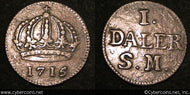 Sweden, 1715 Emergency Daler - KM352, XF