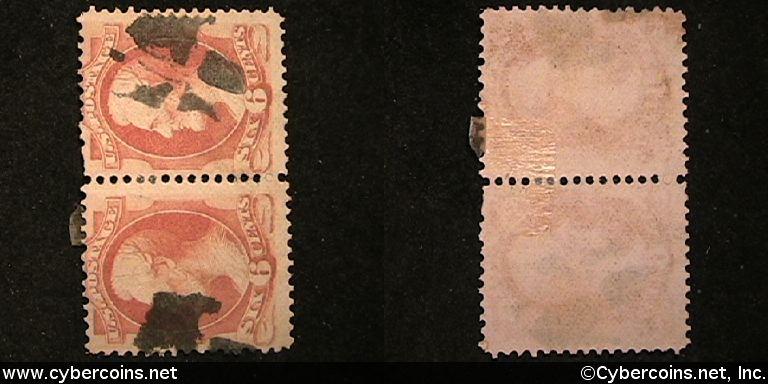 US #159 6 Cent Lincoln pair - Used -