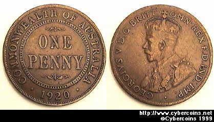 Australia, 1920 - 1 penny - XF/VF, KM23