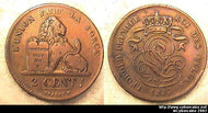 Belgium, 1835, 2 centimes, VF, KM4.2