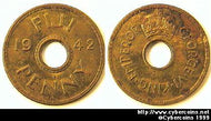 Fiji, 1942, 1 penny, AU, KM7a.