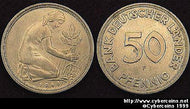 Germany, 1949F, 50 pfennig, AU, KM104