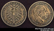 Prussia, 1876A, 2 marks, VF, KM506 - silver .900