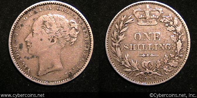 Great Britain, 1883, 1 shilling, F18, KM734.4