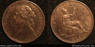 Great Britain, 1879, 1 farthing, XF, KM753