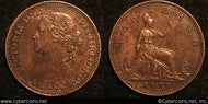 Great Britain, 1879, 1 farthing, AU, KM753