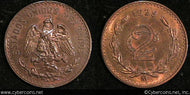 Mexico, 1928,  2 centavos, AU+, KM419. Rich