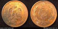Mexico, 1925,  2 centavos, damaged UNC, KM419