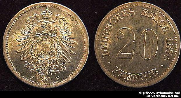 Germany, 1874F, 20 Pfennig, BU, KM5