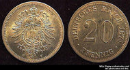 Germany, 1874F, 20 Pfennig, BU, KM5