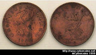 Great Britain,  1806, 1/2 penny, AU, KM662