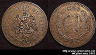 Mexico, 1935,  20 centavos, AU, KM437