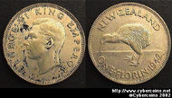 New Zealand, 1942, 1 florin, AU, KM10.1