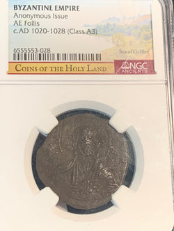 Byzantine Empire, 1020-1028 AD,  Follis, NGC authenticated
