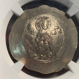 Byzantine Empire, 1143-1180 AD,  Aspron Trachy, Christ depicted, NGC authenticated Choice AU