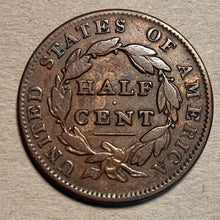 1835 Classic Head Half Cent, VF, old cleaning