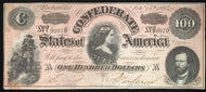 Confederate Currency $100 note Feb. 17th 1864,AU but is hinged on reverse. Nice color and overall appearance.