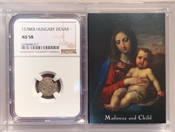 Hungary, 1578, Denar, NGC AU58. Madonna and Child