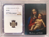 Hungary, 1578, Denar, NGC AU58. Madonna and Child
