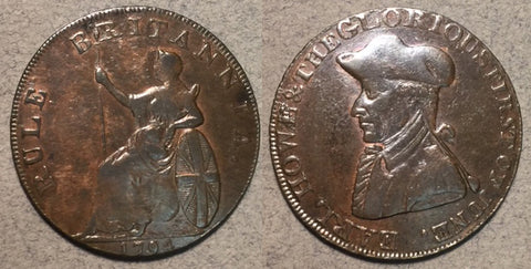 1794 Conder Token Emsworth in Hampshire. D&H 13? Flat strike XF