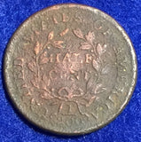 1804 Draped Bust Half Cent - F,   heavy corrosion on both sides