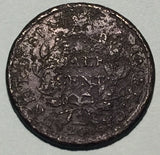 1804 Draped Bust Half Cent - F, crosslet stems - heavy corrosion and pitting. Exact coin imaged.