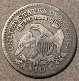 1820 Capped Bust Dime, Grade= G/VG, thin obverse scratch