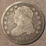 1821 Capped Bust Dime, Grade= VG, minor marks