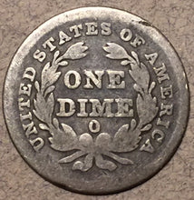 1838-O Seated Liberty Dime, Grade= VG, no stars