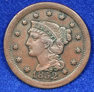 1852, XF Braided Hair Large Cent