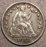 1857 Seated Liberty Half Dime, Grade= XF45