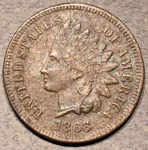 1866/6 Indian Cent, Grade= XF, FS 007.7 Snow 4 Breen 1969, Indian Cent. Great detail but corroded. Exact coin imaged.