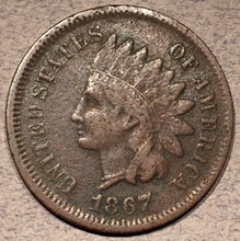 1867 Indian Cent, Grade= VF, light corrosion