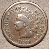 1869 Indian Cent, Grade= G6/F rev