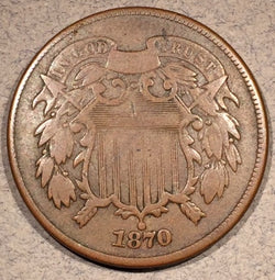1870 Two Cent Piece  F