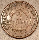 1870 Two Cent Piece  F