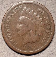 1871 Indian Cent, Grade=  G