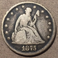 1875 Twenty Cents, Grade= VG, Exact coin imaged.