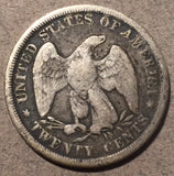 1875 Twenty Cents, Grade= VG, Exact coin imaged.