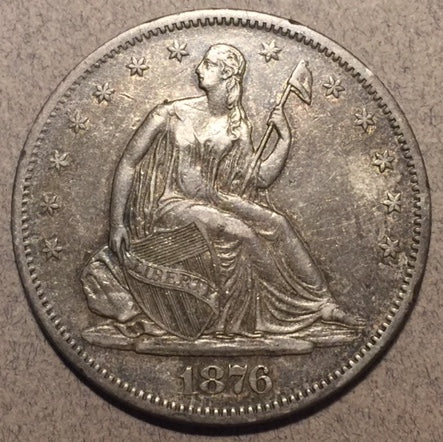 1876-S Seated Half Dollar, Grade= AU