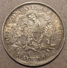 1876 S Seated Half Dollar, Grade= AU