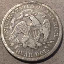 1877 CC Seated Quarter, Grade= F