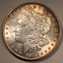 1878 7TF reverse '79 Morgan Dollar, MS62 toning around rim