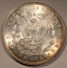 1878 7TF reverse '79 Morgan Dollar, MS62 toning around rim