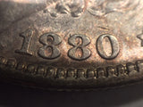 1880 8 over 7 Morgan Dollar, AU VAM 6 Top 100, spikes on second 8