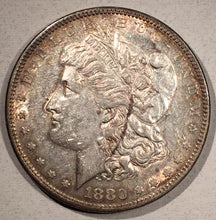 1880 8 over 7 Morgan Dollar, AU VAM 6 Top 100, spikes on second 8